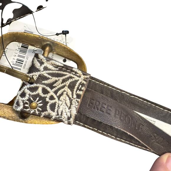 Free People Mountain Meadow Stud Belt Free People Mountain Meadow Studded Leather Belt Blue Floral  main image 2